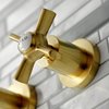 Kingston Brass KS8127ZX Millennium 2-Handle Wall Mount Bathroom Faucet, Brushed Brass KS8127ZX